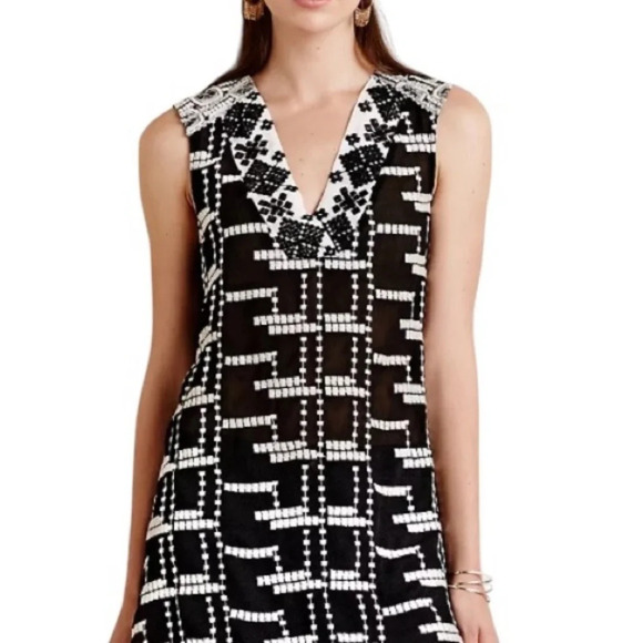 Anthropologie brand tiny , Embroiderd black and off white Chaparral Tank - Picture 4 of 11